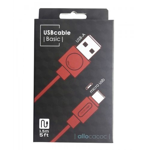 ALLOCACOC Flat USB kabl microUSB, duž1,5m, crveni 10452RD/USBMBC slika 2