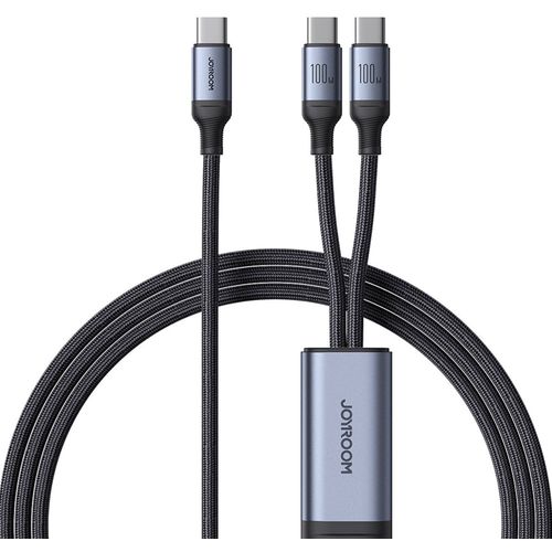 JoyRoom - Kabel za punjenje serije Speedy (SA21-1T2) - Type-C do 2x USB-C- brzo punjenje-100 W- 150 cm - crni slika 1