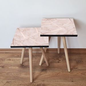 Nesting stolovi 2Shp187 - (2 komada) - boje: bež, bijela