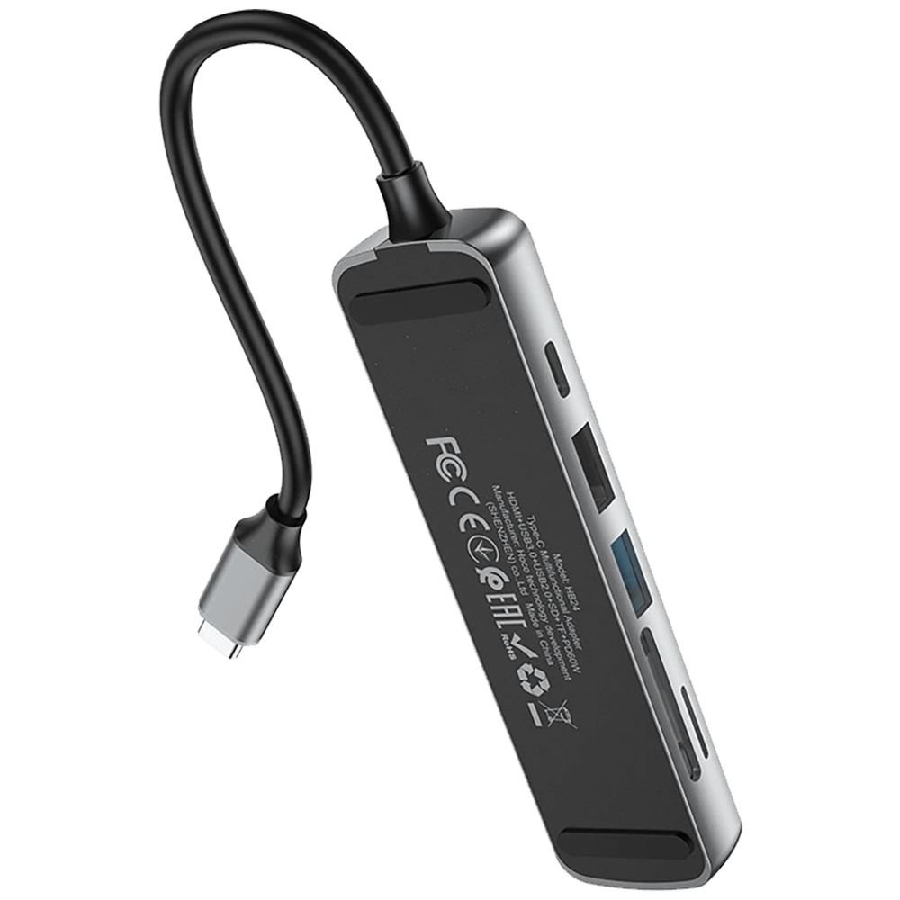 hoco. Konverter USB HUB type C to HDMI/USB3.0/USB2.0/SD/ TF/PD - HB24 Easy display slika 4