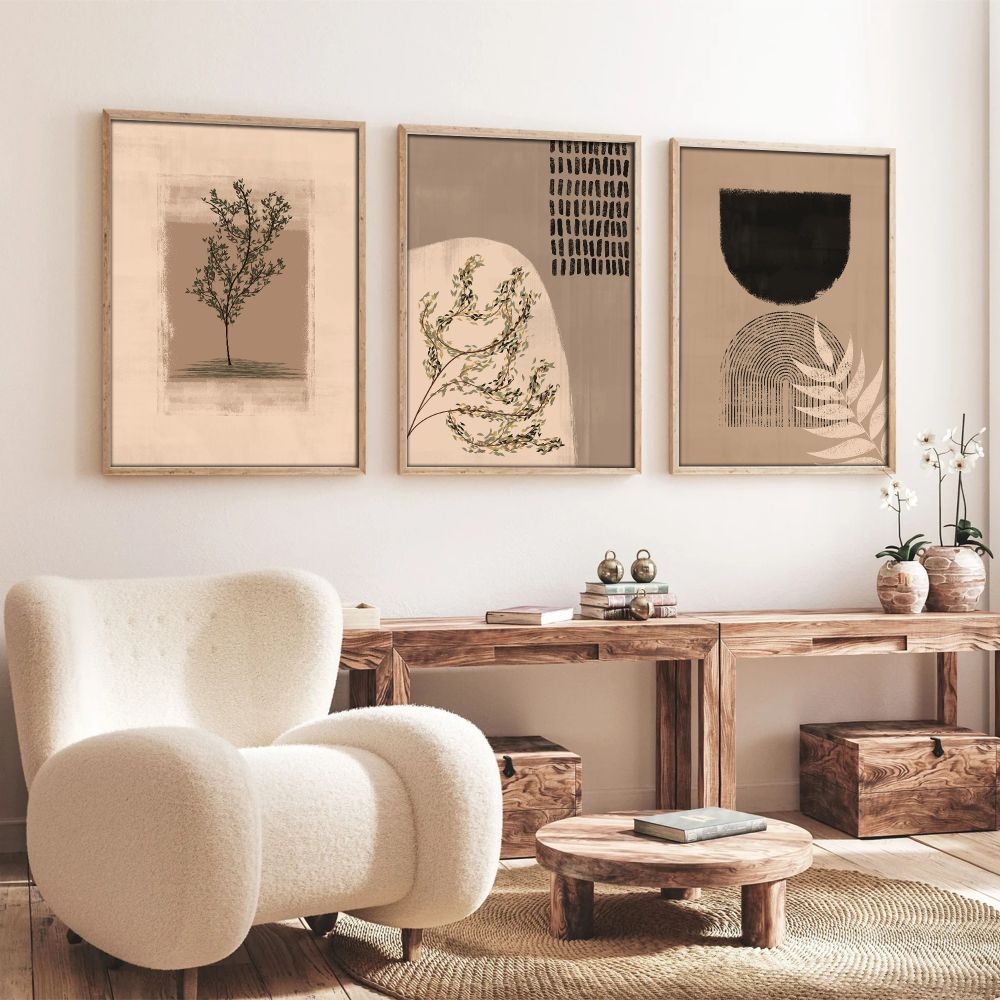 Dekorativni Okvirni Slikarski Set Huhu260 - 50 x 70 cm, Višebojni (3 Komada) slika 2