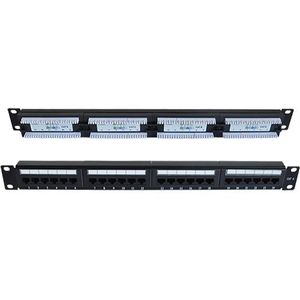 NaviaTec Cat6 Unshielded 24-Port Patch Panel, Crni