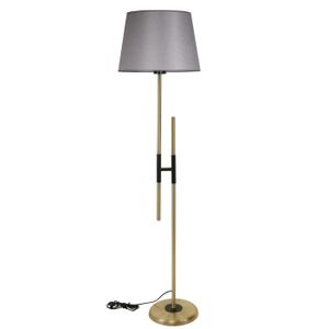 Felix Eskitme Lambader Pramit Hasır Gri Abajurlu Grey Floor Lamp