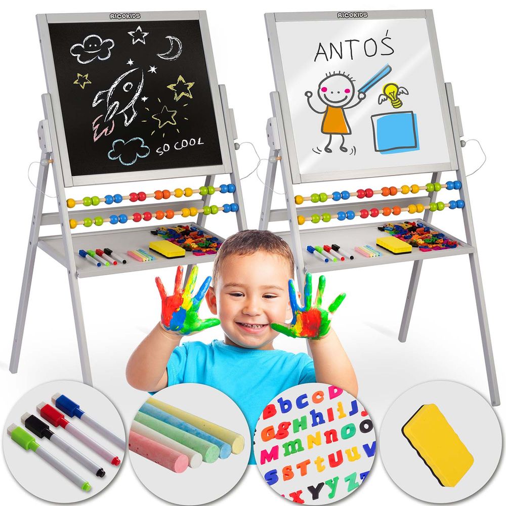 Ricokids magnetska okretna ploča za kredu - siva slika 1