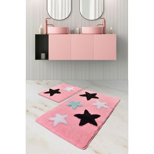 Colourful Cotton Set akrilnih kupaonskih prostirača (2 komada) All Star - Candy Pink
