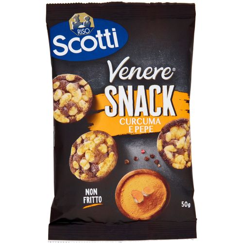 Riso Scotti Venere snack, okus kurkuma i papar, bez glutena, 50 g slika 1