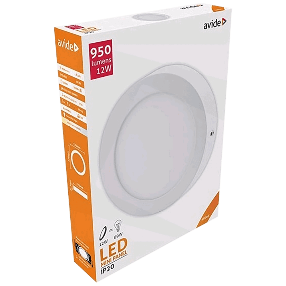 Avide Plafonjera LED, 12W, 950 lm, 4000K, IP20 - ACSMNW-R-12W-ALU slika 2