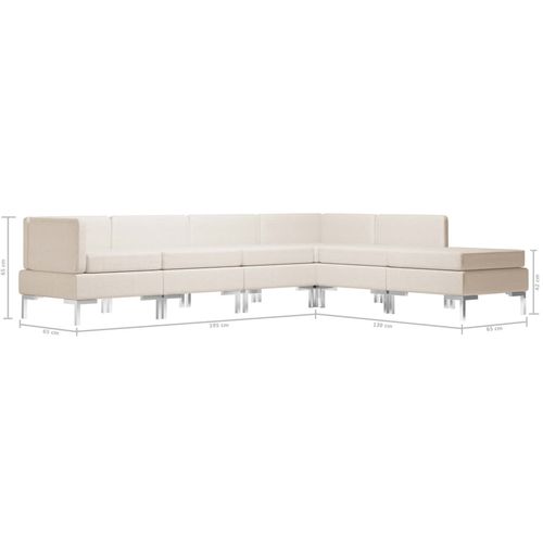 6-dijelni set sofa od tkanine krem slika 39