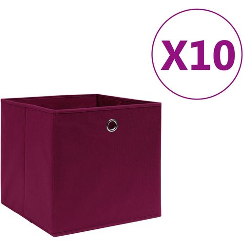 Kutije za pohranu od netkane tkanine 10 kom 28x28x28 cm crvene slika 10