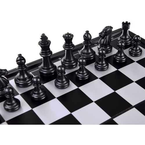 Magnetni set 2u1 šah/dame crno-bijeli slika 7
