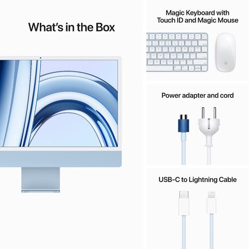 Apple iMac 24 M3 (MQRR3ZE/A) plavi all-in-one 23.5" 4.5K Apple Octa Core M3 8GB 512GB SSD macOS slika 4
