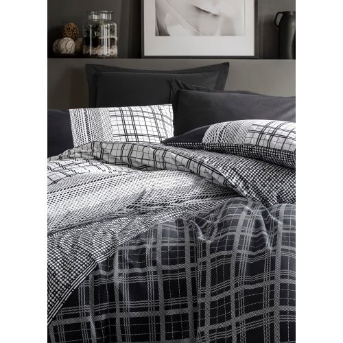 Carlos - Black Black
White
Grey Ranforce Single Quilt Cover Set slika 2