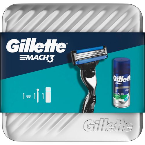 Gillette poklon paket brtivica i gel za brijanje u limenoj kutiji slika 1