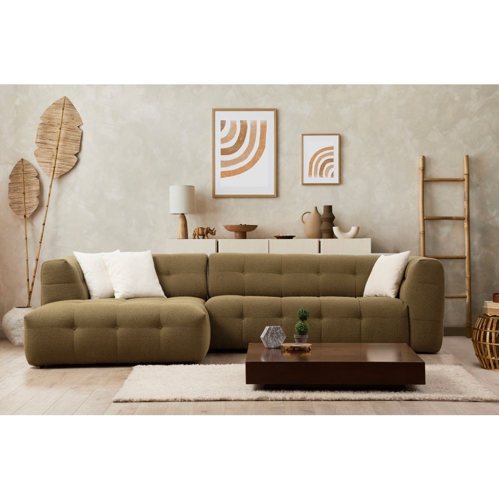Cady 3 Seater Left - Trosjed Kutna Sofa u Boji Kaki slika 1
