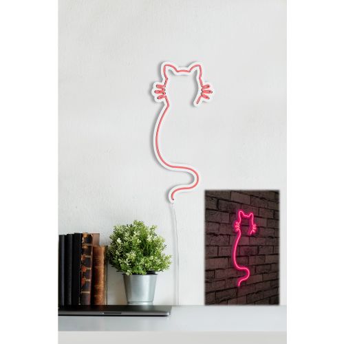 Wallity Ukrasna plastična LED rasvjeta, Cat - Pink slika 11