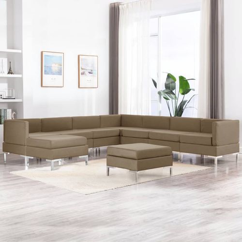 9-dijelni set sofa od tkanine smeđi slika 18