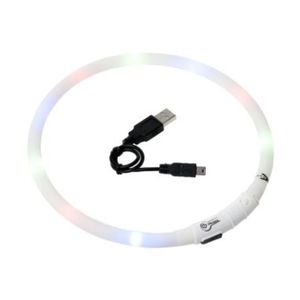 Vodootporna LED Ogrlica za Pse LIGHT BIJELA, 70 cm