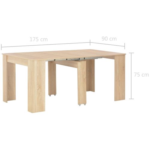 Produživi blagovaonski stol boja hrasta sonome 175 x 90 x 75 cm slika 15