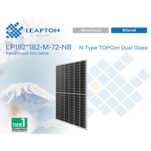 Solarni panel Leapton Energy LP182*182-M-72-NB 580W  N-TypeBifacial  300mm kabl slika 1