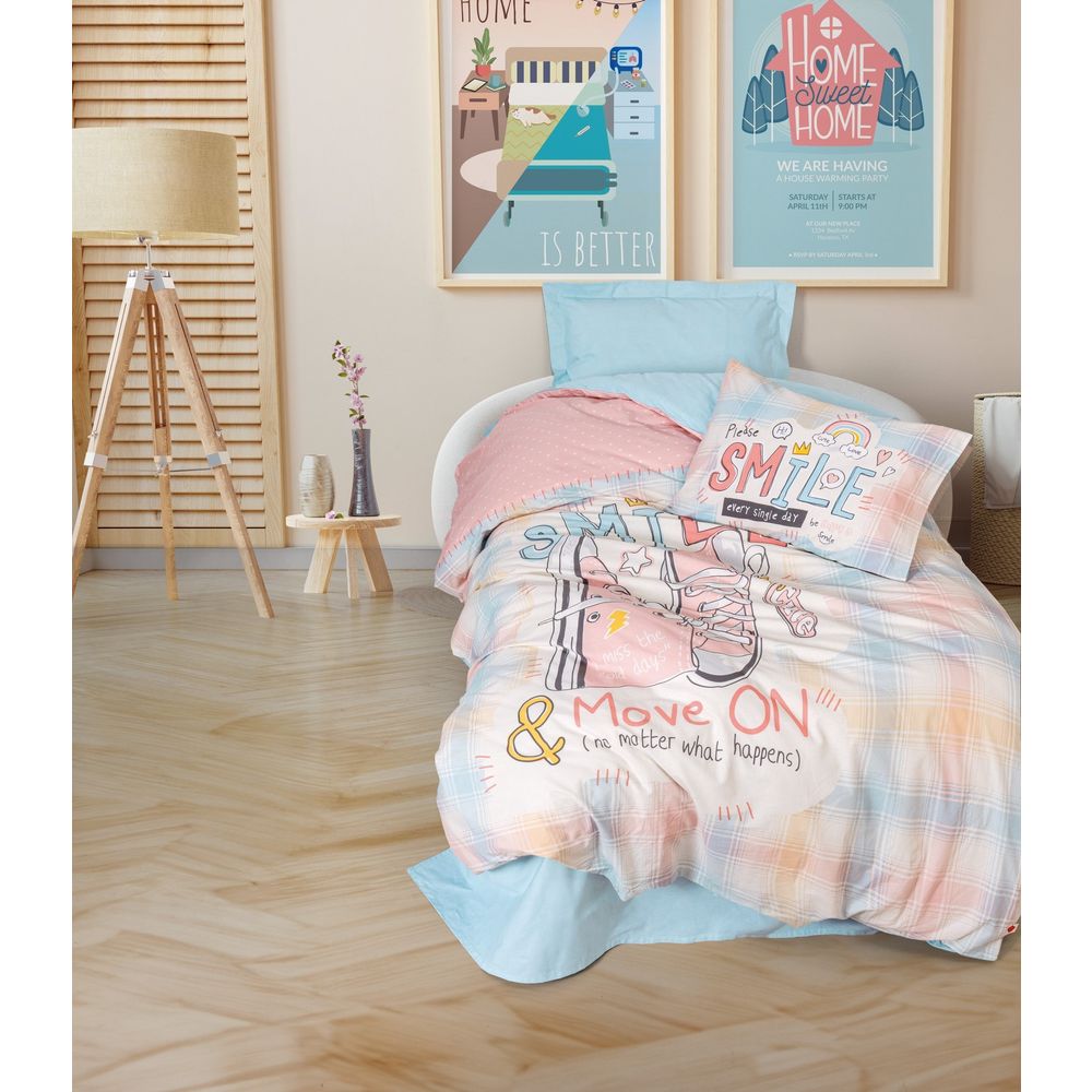 Smile - Set mladalačkih prekrivača za jorgan Mint Ranforce slika 1