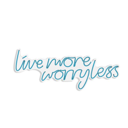 Wallity Ukrasna plastična LED rasvjeta, Live More Worry Less - Blue slika 15