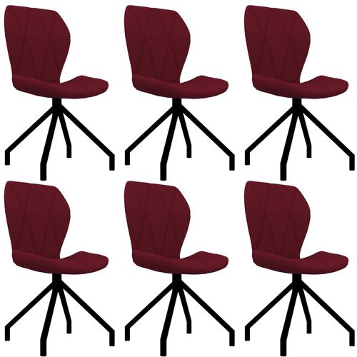 Blagovaonske stolice od umjetne kože 6 kom crvena boja vina slika 15