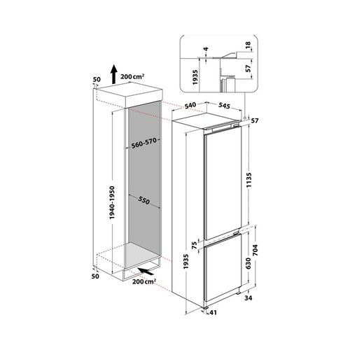 Whirlpool ART 9811 SF2 Ugradni frižider sa zamrzivačem dole, visine 193.5 cm slika 5