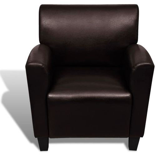 Fotelja od umjetne kože tamnosmeđa slika 51