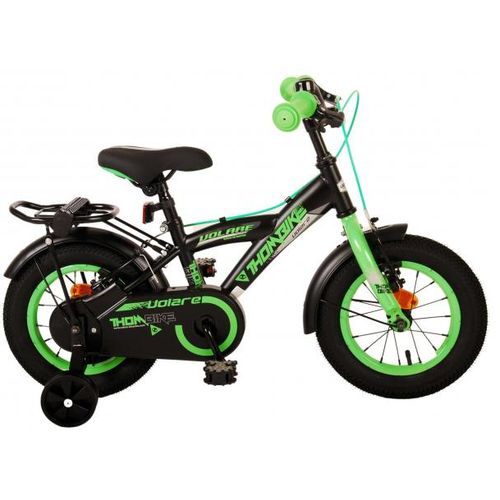 Volare dječji bicikl Thombike 12" s dvije ručne kočnice crno-zeleni slika 1