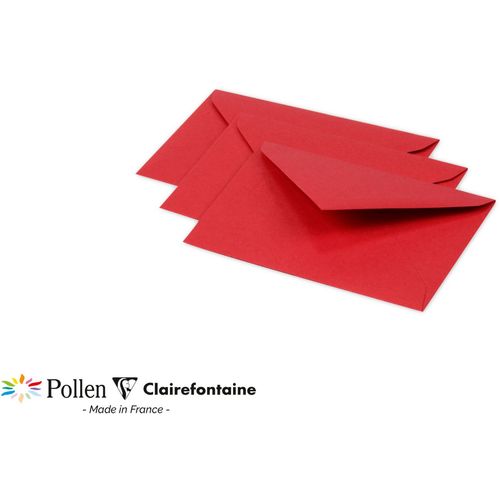 Clairefontaine kuverte Pollen 75x100mm 120gr intensive red 1/20 slika 1