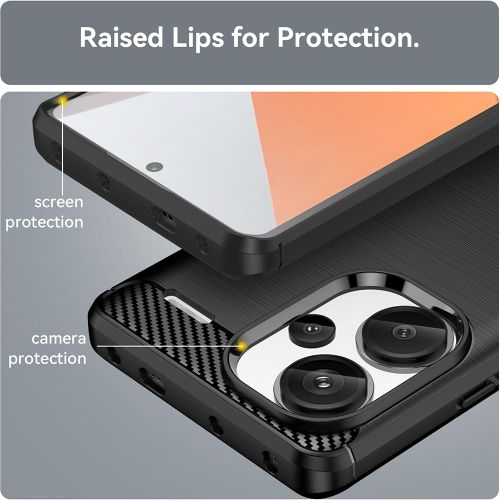 Techsuit Carbon Silicone maska za Xiaomi Redmi Note 13 Pro+ 5G – crna slika 6