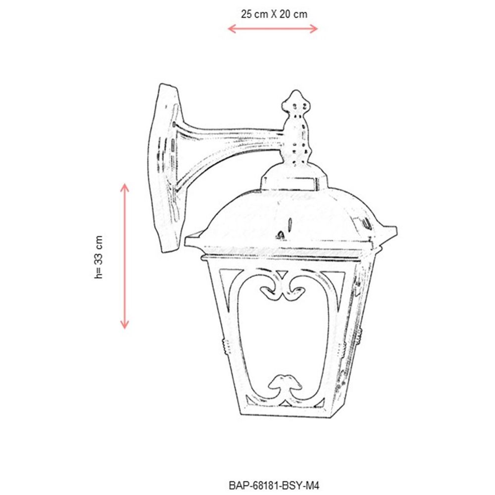 BAP-68181-BSY-M4 Crna Spoljašnja Zidna Lampa slika 3
