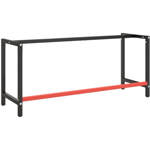 Okvir za radni stol mat crni i mat crveni 180x57x79 cm metalni slika 12