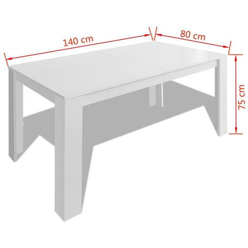 Blagavaonski stol 140 x 80 x 75 cm bijeli slika 2