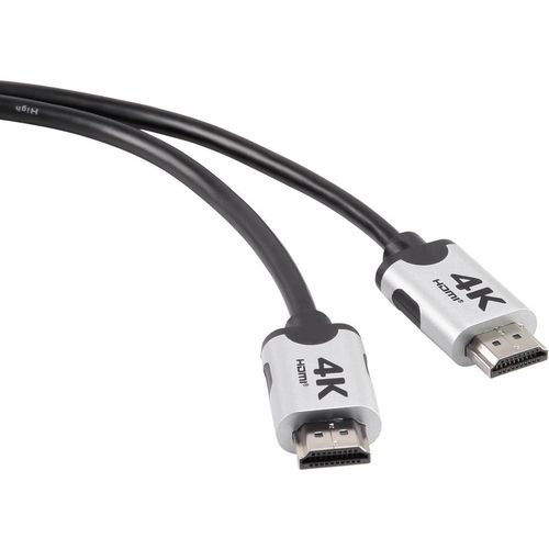 SpeaKa Professional HDMI priključni kabel 1.00 m audio povratni kanal (arc), Ultra HD (4K) HDMI, pozlaćeni kontakti crna  Premium HDMI  4k/Ultra-HD priključni kabel  1.00 m crna SpeaKa Professional slika 2