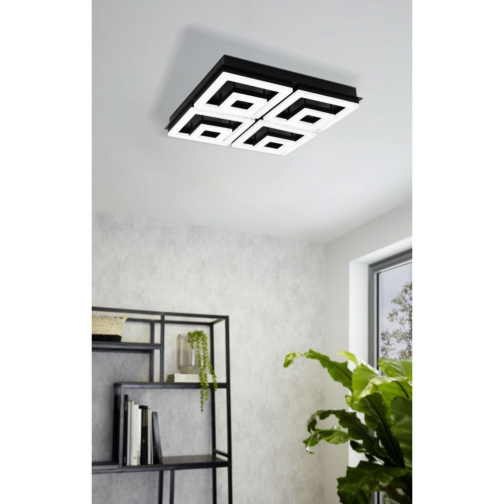 Eglo Fradelo 1 Zidna/Stropna LED Lampa - 12W, 1250lm, Crna/Čelik/Kristal slika 2