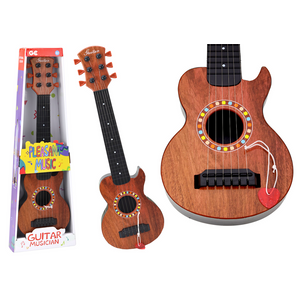 Dječja igračka gitara - Smeđa drvena trzalica