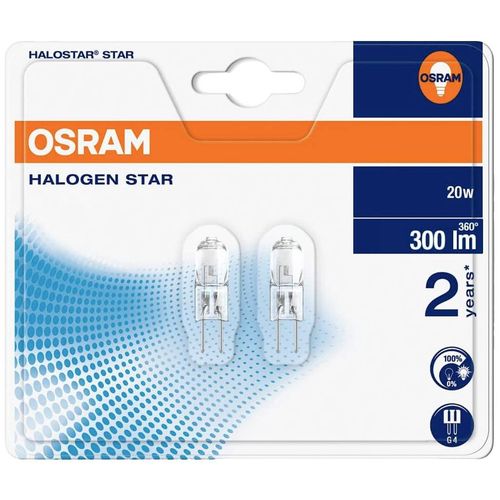 OSRAM halogena žarulja Energetska učinkovitost 2021: G (A - G) G4 33 mm 12 V 20 W toplo bijela utični uznožek prigušivanje osvjetljenja 2 St. slika 2