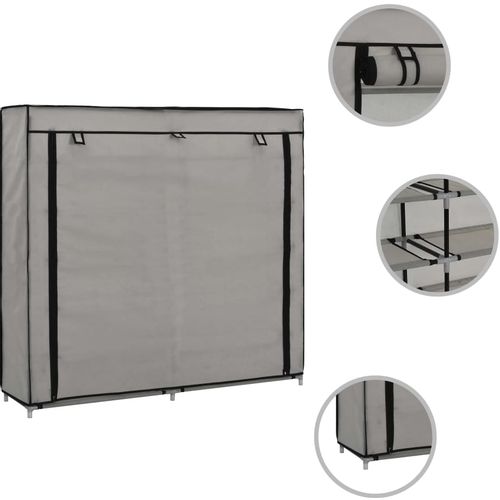 282434 Shoe Cabinet with Cover Grey 115x28x110 cm Fabric slika 10