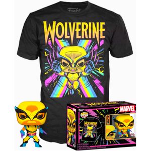 Set Figura POP i Majica Marvel Wolverine Black Light Veličina S