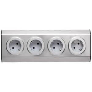 home Strujni razdjeljnik sa 4 utičnice, INOX - KNV 04