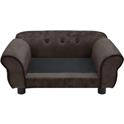 Sofa za pse smeđa 72 x 45 x 30 cm plišana slika 4