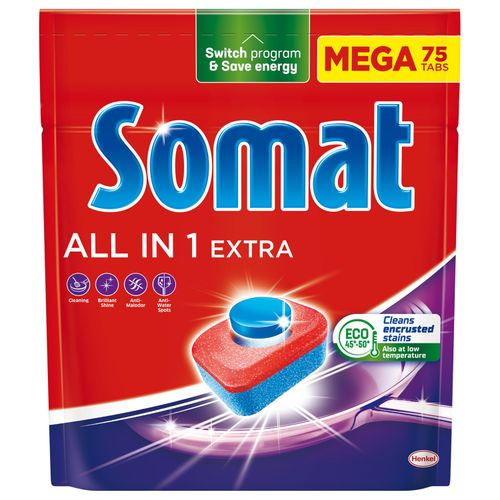 Somat tablete za perilicu posuđa All in 1 Extra 75kom, xxl slika 1