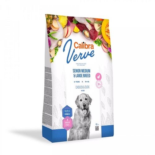 Calibra Dog Verve Grain Free Senior Medium & Large Piletina & Pačetina, hrana za pse 12kg slika 1