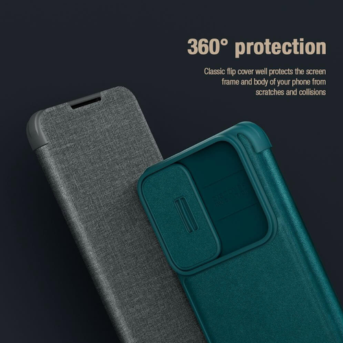 Futrola Nillkin Qin Pro (plain leather) za Samsung S911B Galaxy S23 zelena slika 11