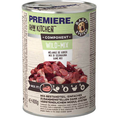 Premiere Dog Raw Kitchen Component Divljač 400g konzerva slika 1