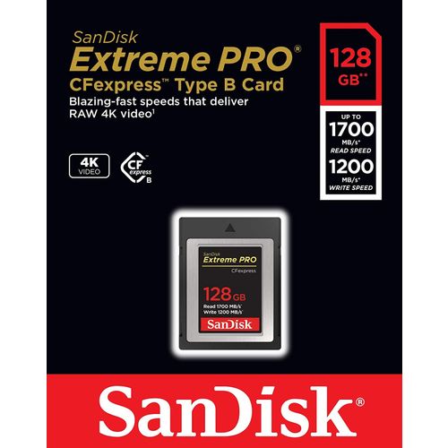 SanDisk Extreme PRO CFexpress Tip B, 128GB, 1700MB/s čitanje, 1200MB/s pisanje slika 3