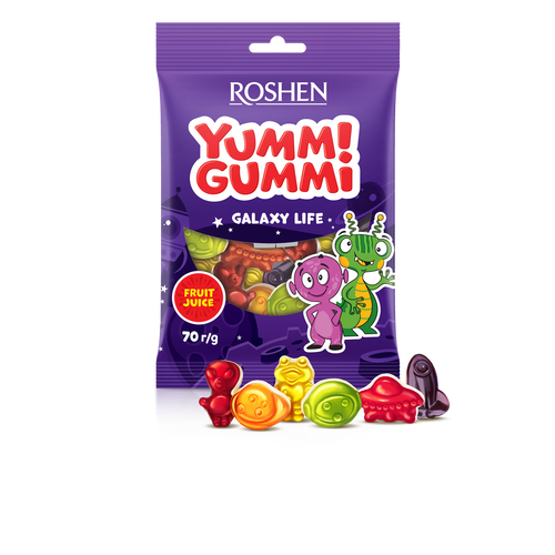 Roshen Yummi Gummi gumeni bomboni galaxy life 70g slika 1