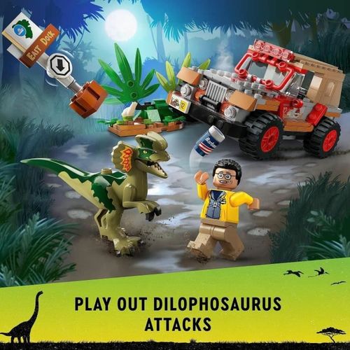 Playset Lego Jurassic Park 30th Anniversary 76958 Dilophosaurus Ambush 211 Dijelovi slika 6