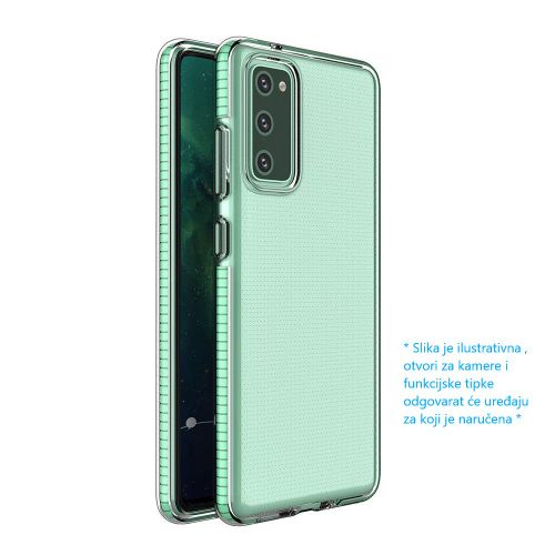 Spring Case prozirna zaštitna gel maska sa okvirom u boji za Samsung Galaxy A12 / Galaxy M12  mint slika 1